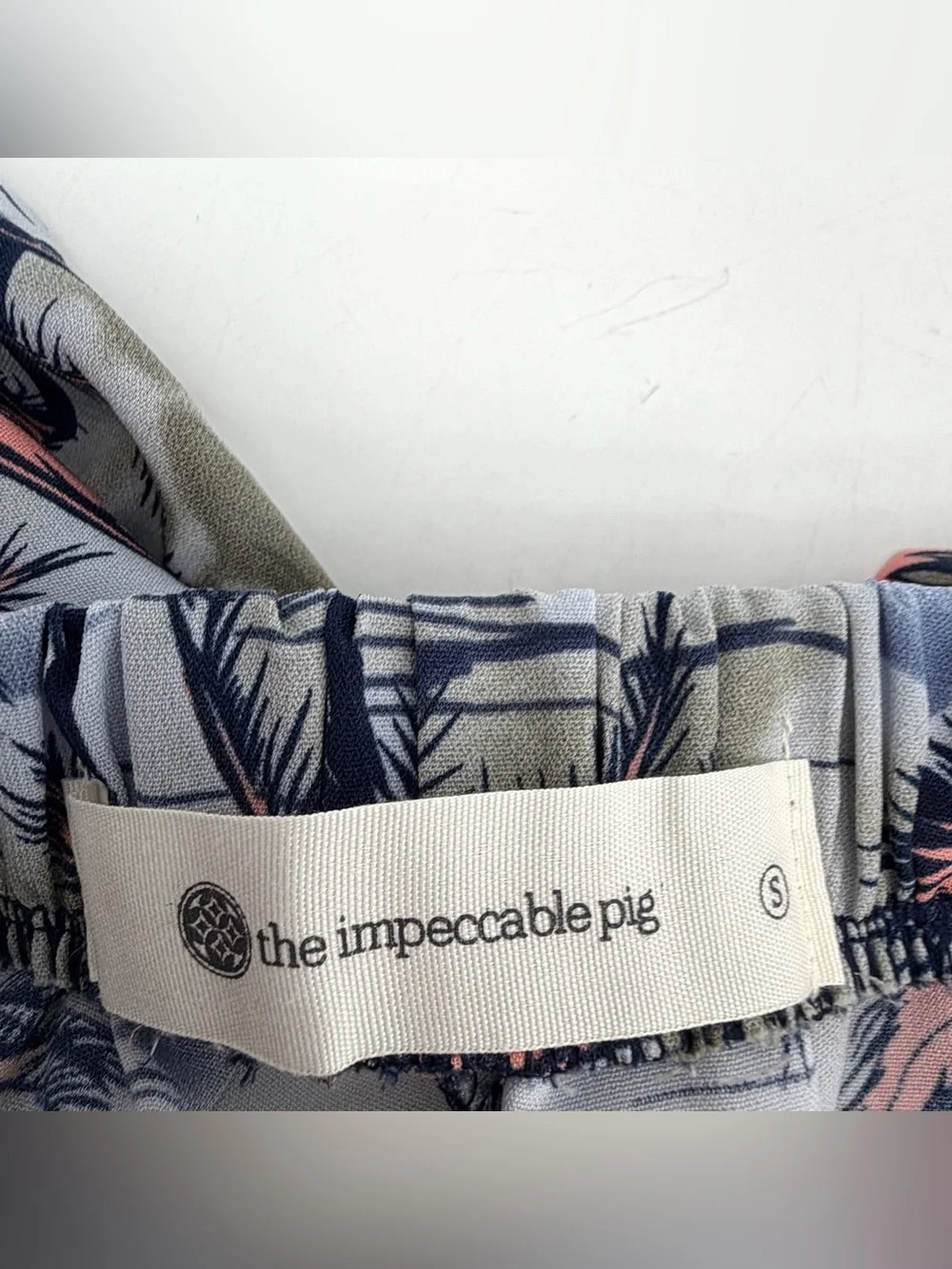 The Impeccable Pig Shorts Womens S Palm Print Polyester Tropical Pull On Pockets